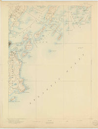 Casco Bay Maine Historical topographic map, 1:62500 scale, 15 X 15 Minute, Year 1893