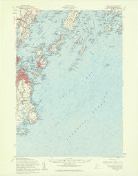 Casco Bay Maine Historical topographic map, 1:62500 scale, 15 X 15 Minute, Year 1957