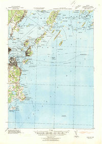 Casco Bay Maine Historical topographic map, 1:62500 scale, 15 X 15 Minute, Year 1941