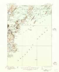 Casco Bay Maine Historical topographic map, 1:62500 scale, 15 X 15 Minute, Year 1916