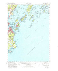 Casco Bay Maine Historical topographic map, 1:62500 scale, 15 X 15 Minute, Year 1957
