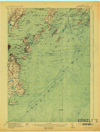 Casco Bay Maine Historical topographic map, 1:62500 scale, 15 X 15 Minute, Year 1916