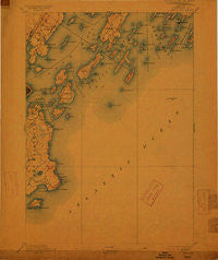 Casco Bay Maine Historical topographic map, 1:62500 scale, 15 X 15 Minute, Year 1893