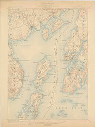 Castine Maine Historical topographic map, 1:62500 scale, 15 X 15 Minute, Year 1904