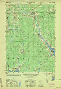 Cherryfield Maine Historical topographic map, 1:25000 scale, 7.5 X 7.5 Minute, Year 1954