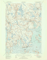 Columbia Falls Maine Historical topographic map, 1:62500 scale, 15 X 15 Minute, Year 1941