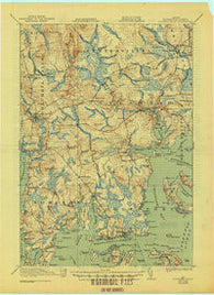 Columbia Falls Maine Historical topographic map, 1:62500 scale, 15 X 15 Minute, Year 1921