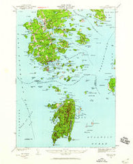 Deer Isle Maine Historical topographic map, 1:62500 scale, 15 X 15 Minute, Year 1942
