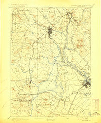 Dover New Hampshire Historical topographic map, 1:62500 scale, 15 X 15 Minute, Year 1893