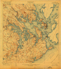Eastport Maine Historical topographic map, 1:62500 scale, 15 X 15 Minute, Year 1908