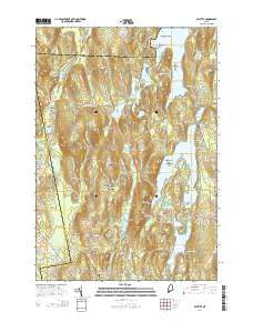 Fayette Maine Current topographic map, 1:24000 scale, 7.5 X 7.5 Minute, Year 2014