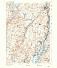 Gardiner Maine Historical topographic map, 1:62500 scale, 15 X 15 Minute, Year 1892