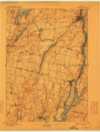 Gardiner Maine Historical topographic map, 1:62500 scale, 15 X 15 Minute, Year 1892