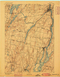 Gardiner Maine Historical topographic map, 1:62500 scale, 15 X 15 Minute, Year 1892