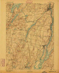 Gardiner Maine Historical topographic map, 1:62500 scale, 15 X 15 Minute, Year 1892