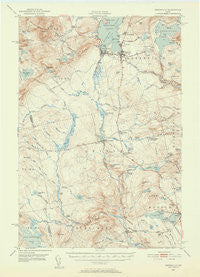 Greenville Maine Historical topographic map, 1:62500 scale, 15 X 15 Minute, Year 1951