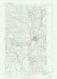Houlton Maine Historical topographic map, 1:62500 scale, 15 X 15 Minute, Year 1951