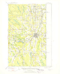 Houlton Maine Historical topographic map, 1:62500 scale, 15 X 15 Minute, Year 1951