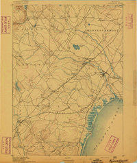 Kennebunk Maine Historical topographic map, 1:62500 scale, 15 X 15 Minute, Year 1891