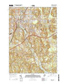 Lewiston Maine Current topographic map, 1:24000 scale, 7.5 X 7.5 Minute, Year 2014