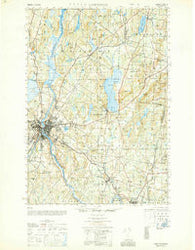 Lewiston Maine Historical topographic map, 1:50000 scale, 15 X 15 Minute, Year 1950