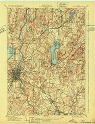 Lewiston Maine Historical topographic map, 1:62500 scale, 15 X 15 Minute, Year 1908