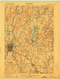 Lewiston Maine Historical topographic map, 1:62500 scale, 15 X 15 Minute, Year 1908