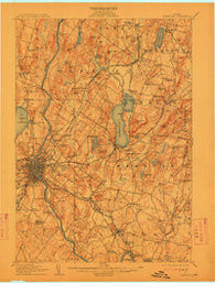 Lewiston Maine Historical topographic map, 1:62500 scale, 15 X 15 Minute, Year 1908