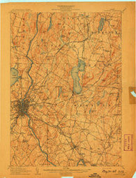 Lewiston Maine Historical topographic map, 1:62500 scale, 15 X 15 Minute, Year 1908