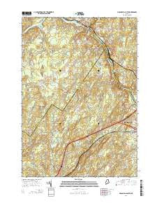 Lisbon Falls South Maine Current topographic map, 1:24000 scale, 7.5 X 7.5 Minute, Year 2014