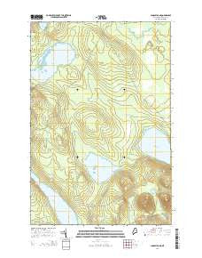 Longley Pond Maine Current topographic map, 1:24000 scale, 7.5 X 7.5 Minute, Year 2014