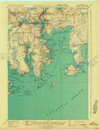 Machias Maine Historical topographic map, 1:62500 scale, 15 X 15 Minute, Year 1918