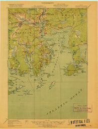Machias Maine Historical topographic map, 1:62500 scale, 15 X 15 Minute, Year 1918
