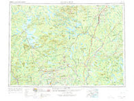 Millinocket Maine Historical topographic map, 1:250000 scale, 1 X 2 Degree, Year 1954