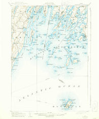 Monhegan Maine Historical topographic map, 1:62500 scale, 15 X 15 Minute, Year 1906