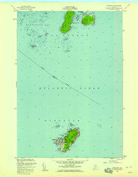 Monhegan Maine Historical topographic map, 1:24000 scale, 7.5 X 7.5 Minute, Year 1955