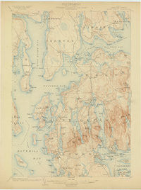 Mount Desert Maine Historical topographic map, 1:62500 scale, 15 X 15 Minute, Year 1904