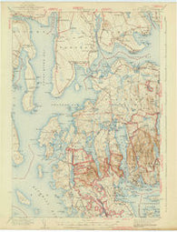 Mount Desert Maine Historical topographic map, 1:62500 scale, 15 X 15 Minute, Year 1942