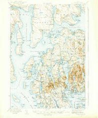 Mount Desert Maine Historical topographic map, 1:62500 scale, 15 X 15 Minute, Year 1942