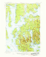 Mount Desert Maine Historical topographic map, 1:62500 scale, 15 X 15 Minute, Year 1942