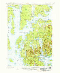 Mount Desert Maine Historical topographic map, 1:62500 scale, 15 X 15 Minute, Year 1942