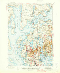 Mount Desert Maine Historical topographic map, 1:62500 scale, 15 X 15 Minute, Year 1942