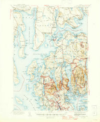 Mount Desert Maine Historical topographic map, 1:62500 scale, 15 X 15 Minute, Year 1942