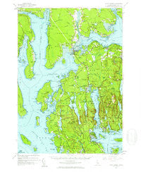 Mount Desert Maine Historical topographic map, 1:62500 scale, 15 X 15 Minute, Year 1956