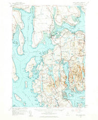 Mount Desert Maine Historical topographic map, 1:62500 scale, 15 X 15 Minute, Year 1956