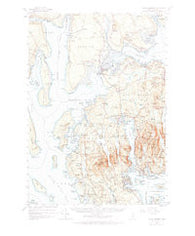 Mount Desert Maine Historical topographic map, 1:62500 scale, 15 X 15 Minute, Year 1956