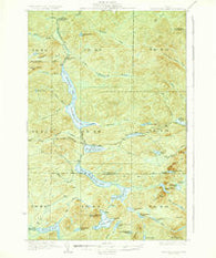 Musquacook Lakes Maine Historical topographic map, 1:62500 scale, 15 X 15 Minute, Year 1935