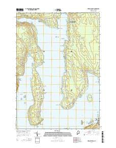 Newbury Neck Maine Current topographic map, 1:24000 scale, 7.5 X 7.5 Minute, Year 2014