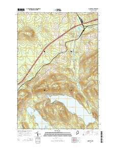 Oakfield Maine Current topographic map, 1:24000 scale, 7.5 X 7.5 Minute, Year 2014