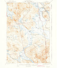 Oquossoc Maine Historical topographic map, 1:62500 scale, 15 X 15 Minute, Year 1942